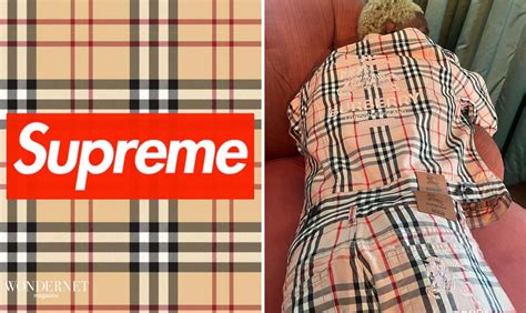 burberry collab with supreme|supreme x burberry goat.